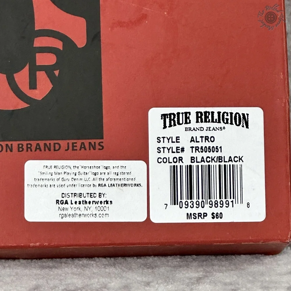 NIB‎ True Religion Bifold Wallet Horseshoe Carabiner Gift Set Black MSRP $80